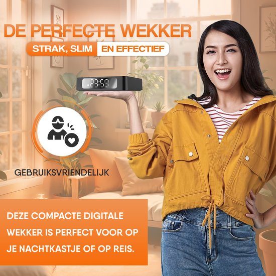 VANAVO® Digitale wekker - 15W Draadloos opladen